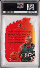 1996-97 Flair Showcase Hot Shots Grant Hill #6 Die-Cut Insert PSA 8 Pistons